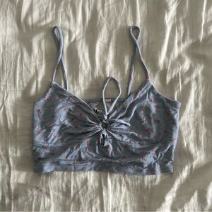 Pacsun floral blue periwinkle color crop top